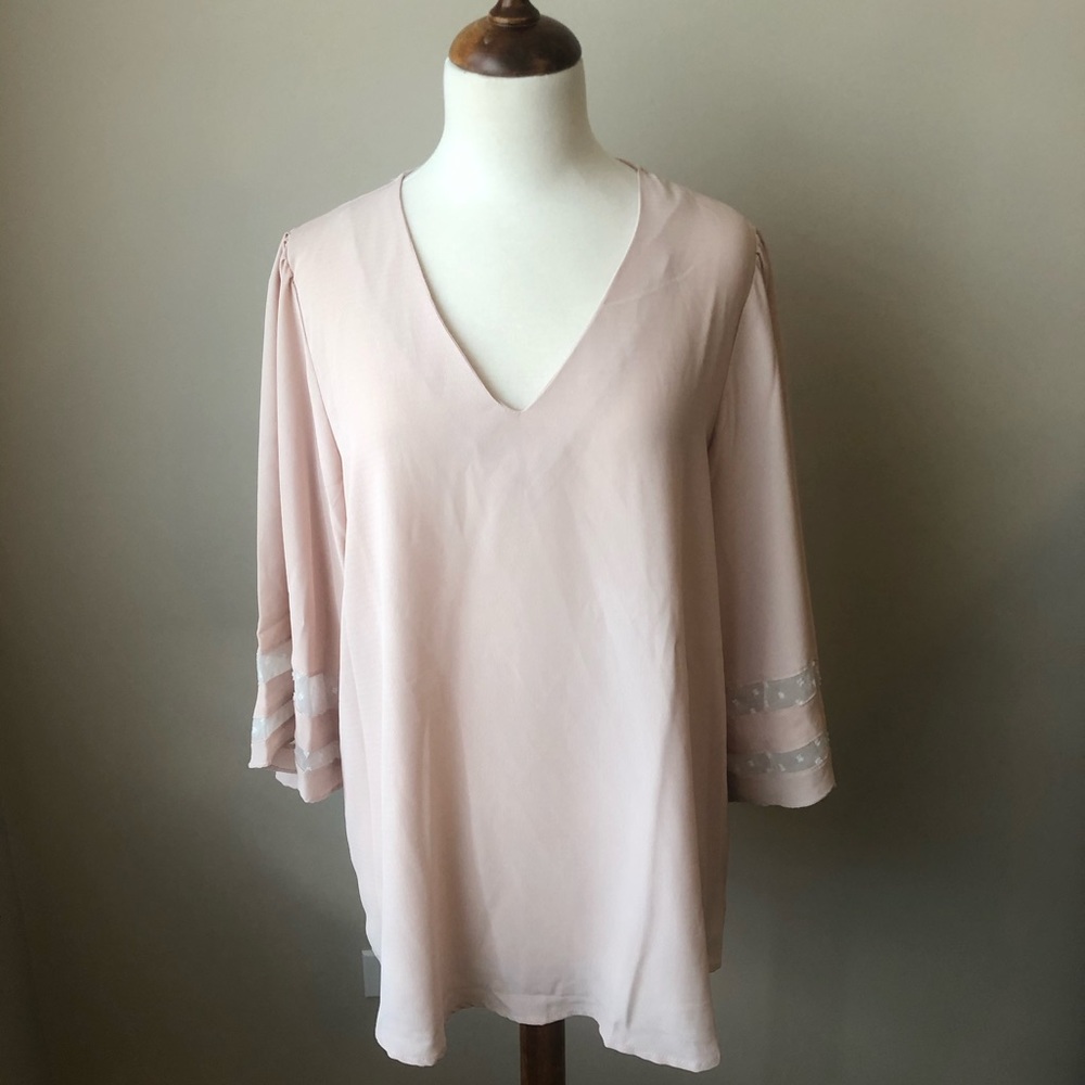 Blush Kimono Sleeve Blouse
